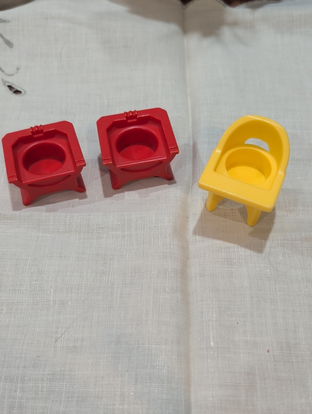 Fisher-Price Red and Yellow Doll Chairs Set